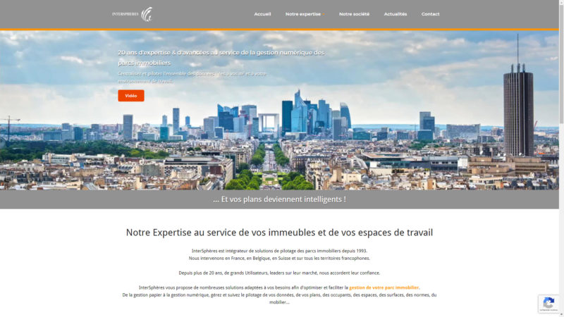 Capture d'écran du site internet d'InterSphères