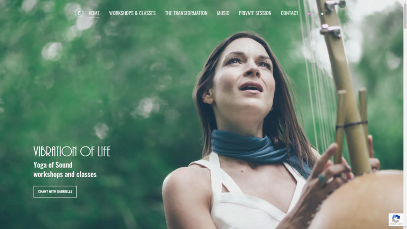 Capture d'écran du site internet de Vibration of Life