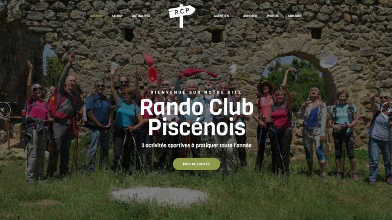Capture d'écran du site internet du Rando Club Piscénois à Pézenas (34120)